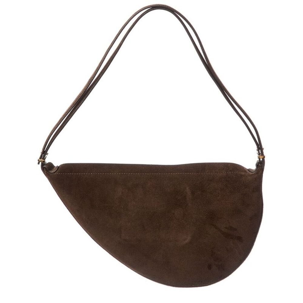 Toteme Dark Brown Suede Crescent Hobo Bag - Picture 2 of 4
